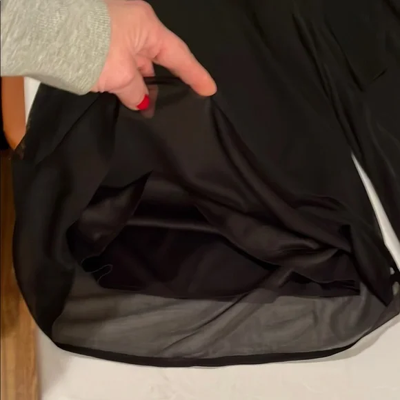 Connected Apparel large dressy Black Sheer cropped wide leg pants with belt - Picture 5 of 8